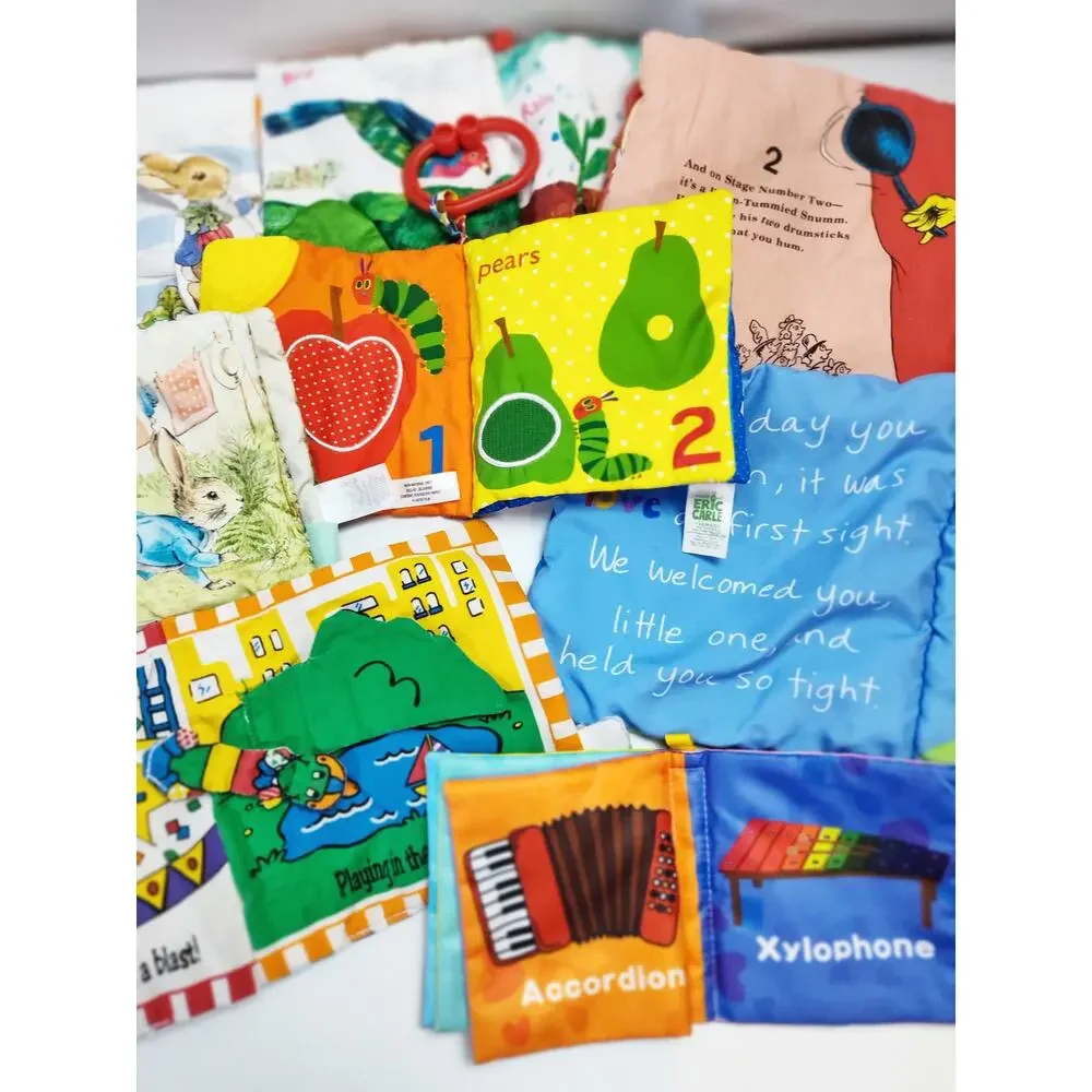 Baby Cloth Book Bundle Dr Seuss Eric Carle Peter Rabbit Soft Sensory Lot